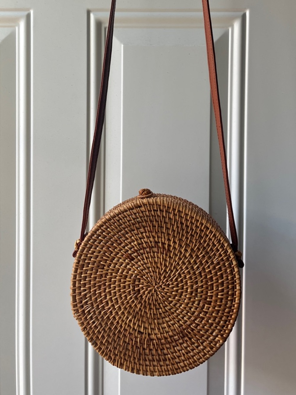 Rattan Woven Handmade Round Crossbody Bag Handwoven